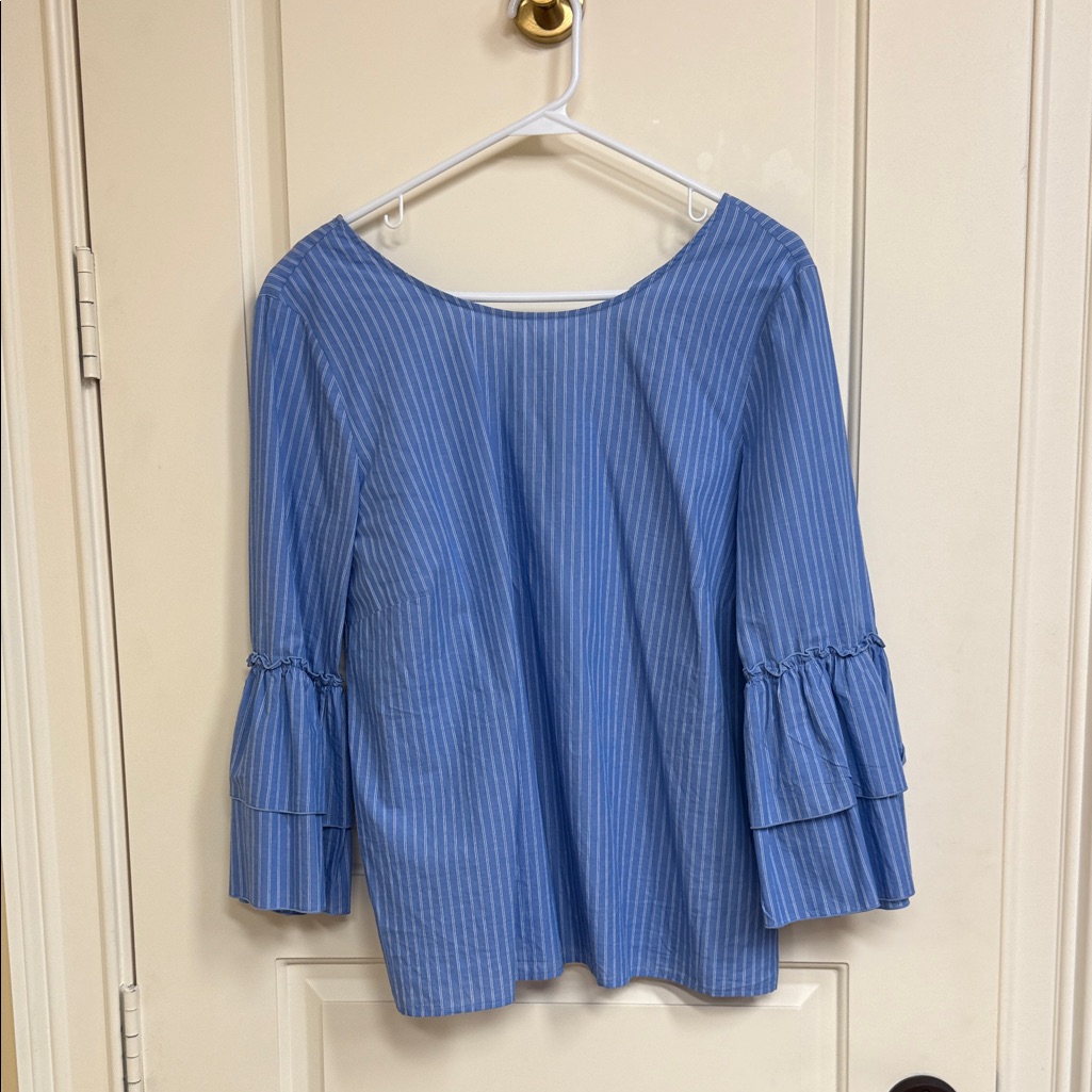 Jane And Delancey Blue Pinstripe Blouse